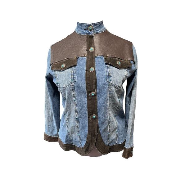 DG2 by Diane Gilman 1X Western Denim Jean Jacket - Picture 1 of 11